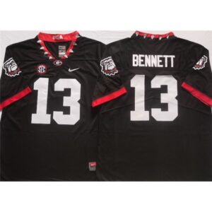 6861dc58964e2_1 Men's Georgia Bulldogs #13 BENNETT Black College Football Stitched Jersey