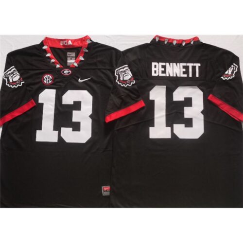 6861dc58964e2_1 Men's Georgia Bulldogs #13 BENNETT Black College Football Stitched Jersey