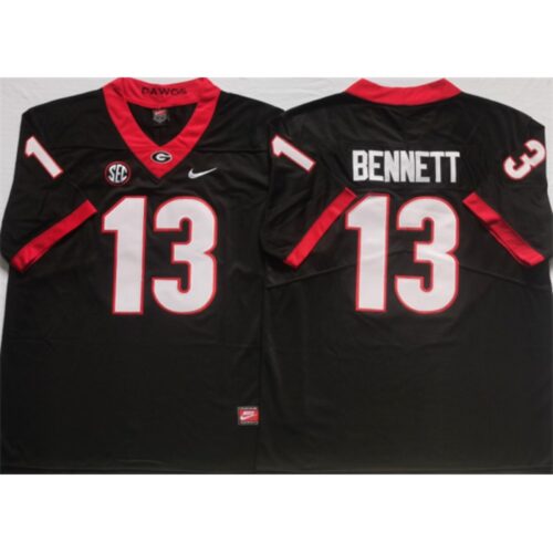 6861dc5c005dd_1 Men's Georgia Bulldogs #13 BENNETT Black College Football Stitched Jersey