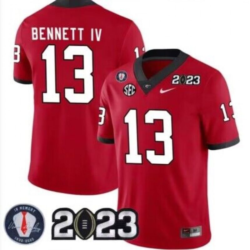 6861dc5f7bc4b_1 Men's Georgia Bulldogs #13 Stetson Bennett 2023 Patch Red Football Stitched Jersey