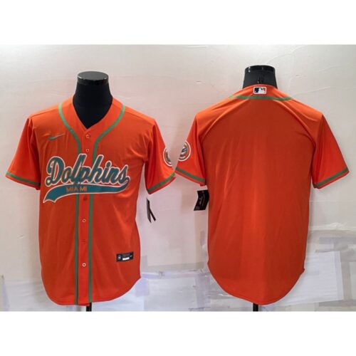 6861dc6055124_1 Men's Miami Dolphins Blank Orange Cool Base Stitched Baseball Jersey