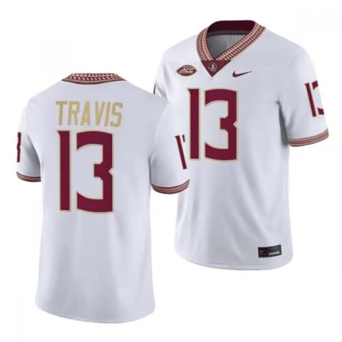 6861dc71177ee_1 Men's Florida State Seminoles #13 Jordan Travis White Stitched Jersey
