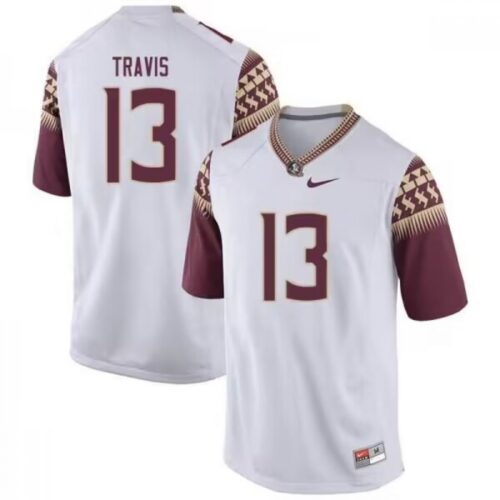 6861dc745f358_1 Men's Florida State Seminoles #13 Jordan Travis White Stitched Jersey