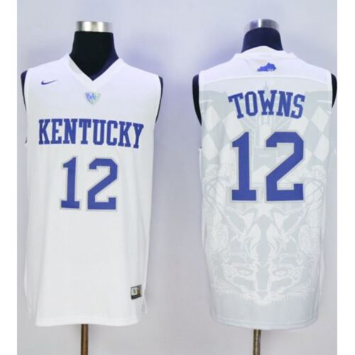 6861dc8c8ea41_1 Wildcats #12 Karl-Anthony Towns White Basketball Stitched NCAA Jersey