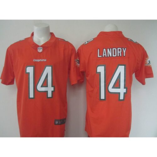 6861dc9277019_1 Men's Dolphins #14 Jarvis Landry Orange Limited Rush Stitched NFL Jersey