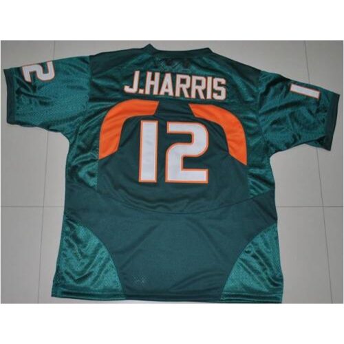 6861dca790214_1 Hurricanes #12 Jacory Harris Green Stitched NCAA Jerseys