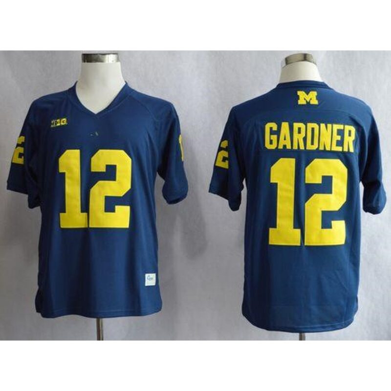 6861dcb157d7f_1 Wolverines #12 Devin Gardner Blue Big 10 Patch Stitched NCAA Jersey