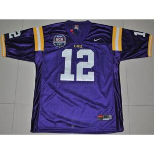 6861dcc1bd115_1 LSU Tigers #12 Jarrett Lee Purple 2012 BCS Championship Patch Stitched NCAA Jersey