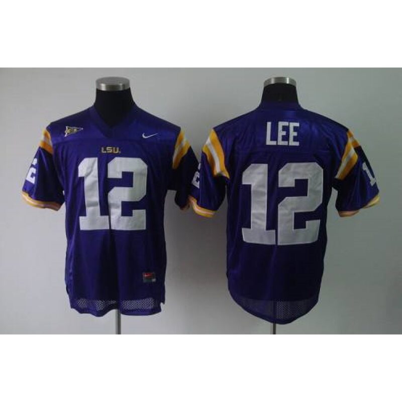 6861dcc5203e4_1 LSU Tigers #12 Jarrett Lee Purple Stitched NCAA Jersey