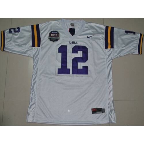 6861dcc9072af_1 LSU Tigers #12 Jarrett Lee White 2012 BCS Championship Patch Stitched NCAA Jersey