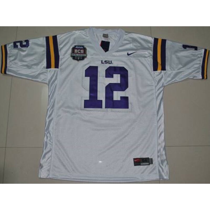 6861dcc9072af_1 LSU Tigers #12 Jarrett Lee White 2012 BCS Championship Patch Stitched NCAA Jersey