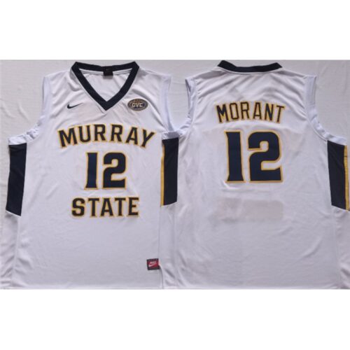 6861dcdf4a684_1 Men's Murray State Racers #12 Ja Morant White Stitched Jersey