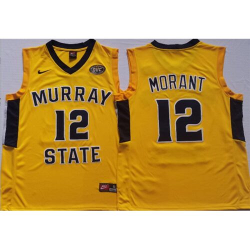 6861dce273480_1 Men's Murray State Racers #12 Ja Morant Yellow Stitched Jersey