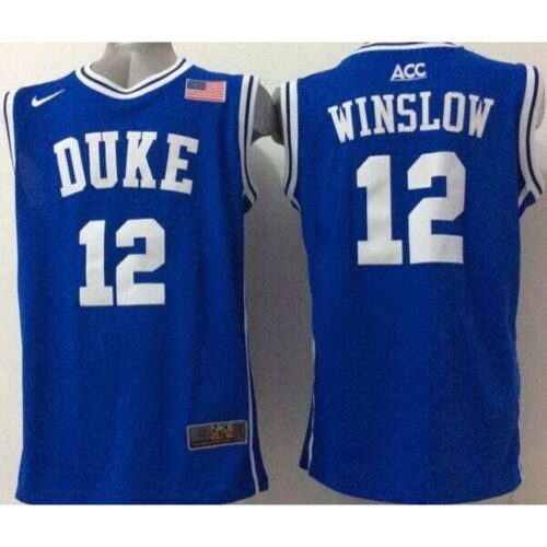 6861dd00d9b6c_1 Blue Devils #12 Justise Winslow Blue Basketball Stitched NCAA Jersey