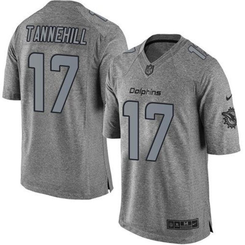 6861dd082c10f_1 Dolphins #17 Ryan Tannehill Gray Men's Stitched NFL Limited Gridiron Gray Jersey