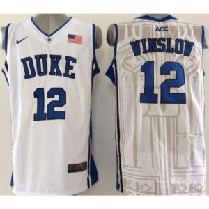 6861dd0abd41b_1 Blue Devils #12 Justise Winslow White Basketball New Stitched NCAA Jersey