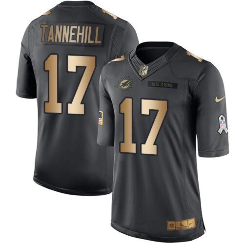 6861dd0ea9157_1 Dolphins #17 Ryan Tannehill Black Men's Stitched NFL Limited Gold Salute To Service Jersey