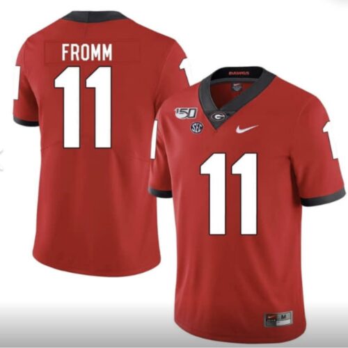 6861dd22aa457_1 Men's Georgia Bulldogs #11 Jake Fromm Red 150th Season Stitched NCAA Jersey
