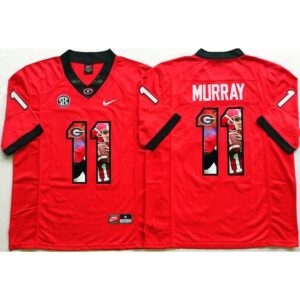 6861dd25bad79_1 Bulldogs #11 Aaron Murray Red Player Fashion Stitched NCAA Jersey