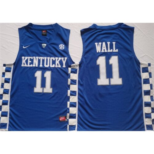 6861dd2fcd821_1 Men's Kentucky Wildcats #11 John Wall Blue Stitched Jersey