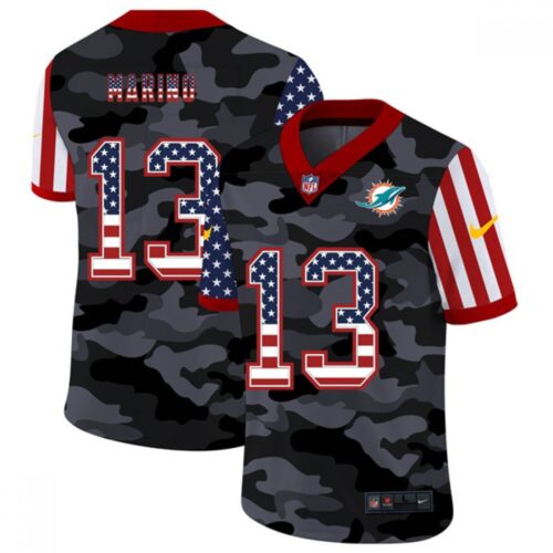6861dd514fb40_1 Men's Miami Dolphins #13 Dan Marino 2020 Camo USA Flag Limited Stitched NFL Jersey