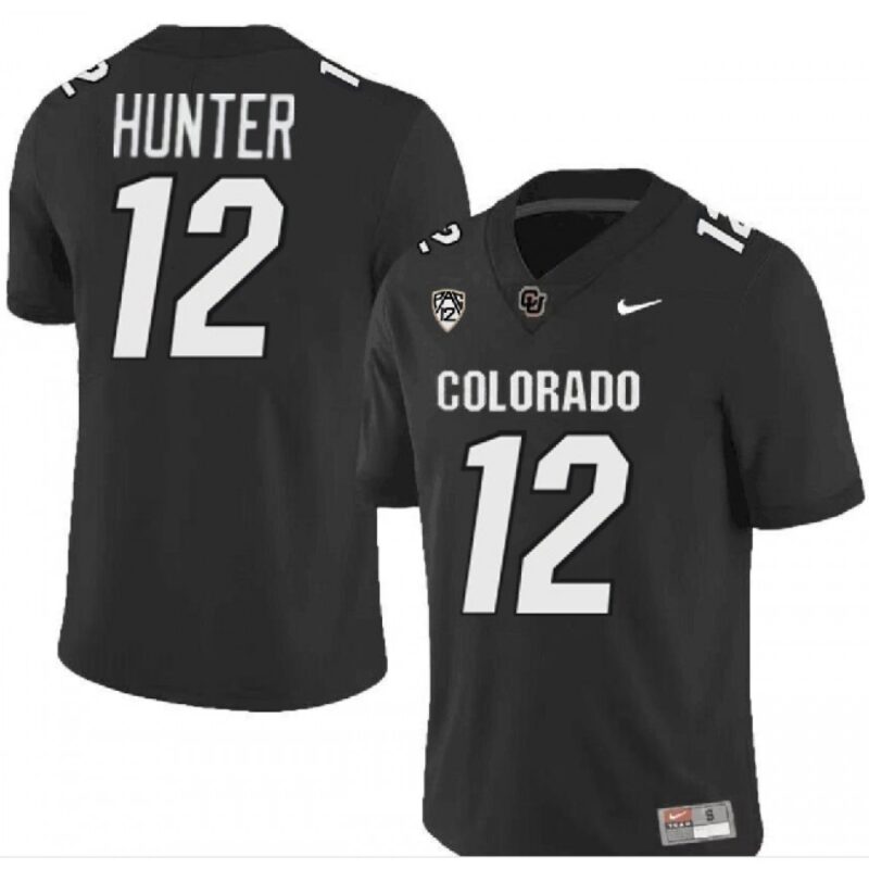 6861dd6332655_1 Men's Colorado Buffaloes #12 Travis Hunter Black With PAC-12 Patch Stitched Football Jersey