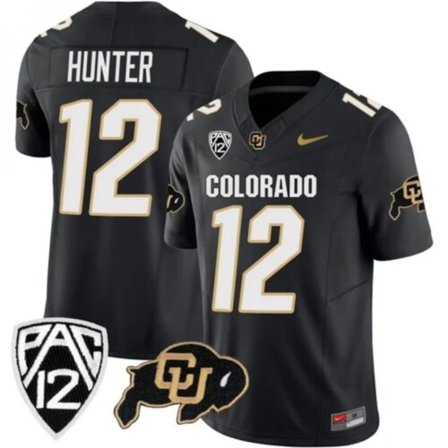 6861dd698a8d3_1 Men's Colorado Buffaloes #12 Travis Hunter Black 2023 F.U.S.E. With PAC-12 Patch Stitched Football Jersey
