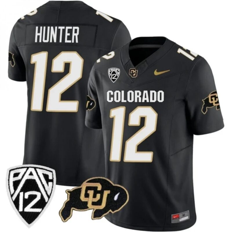 6861dd698a8d3_1 Men's Colorado Buffaloes #12 Travis Hunter Black 2023 F.U.S.E. With PAC-12 Patch Stitched Football Jersey