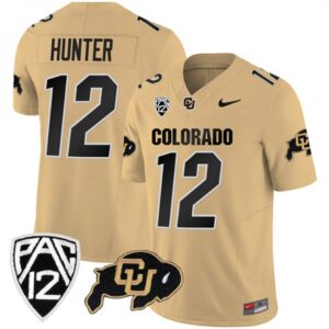 6861dd6ccd0f1_1 Men's Colorado Buffaloes #12 Travis Hunter Gold 2023 F.U.S.E. With PAC-12 Patch Stitched Football Jersey