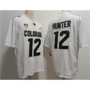 6861dd7004200_1 Men's Colorado Buffaloes #12 Travis Hunter White With PAC-12 Patch Stitched Football Jersey