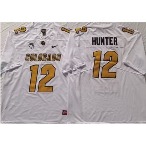 6861dd7a52e12_1 Men's Colorado Buffaloes #12 Travis Hunter White With PAC-12 Patch Stitched Football Jersey
