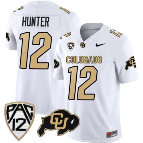 6861dd7d9216f_1 Men's Colorado Buffaloes #12 Travis Hunter White 2023 F.U.S.E. With PAC-12 Patch Stitched Football Jersey