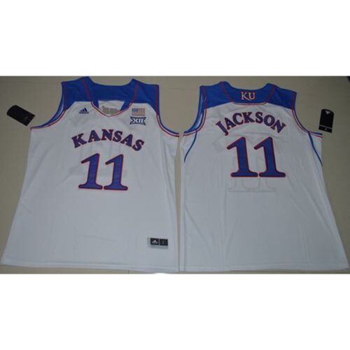 6861dd872fc58_1 Jayhawks #11 Josh Jackson White Basketball Authentic Stitched NCAA Jersey