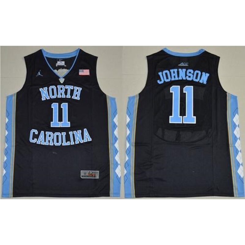 6861dd8d62e76_1 North Carolina #11 Brice Johnson Black Basketball Stitched NCAA Jersey