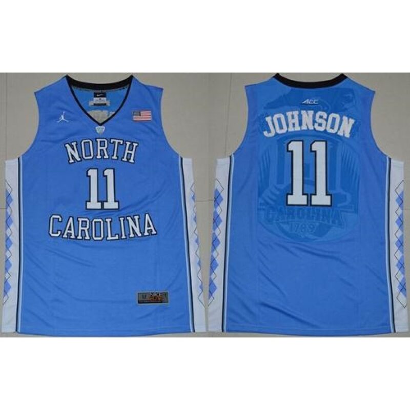 6861dd908c641_1 North Carolina #11 Brice Johnson Blue Basketball Stitched NCAA Jersey