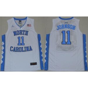 6861dd947b070_1 North Carolina #11 Brice Johnson White Basketball Stitched NCAA Jersey