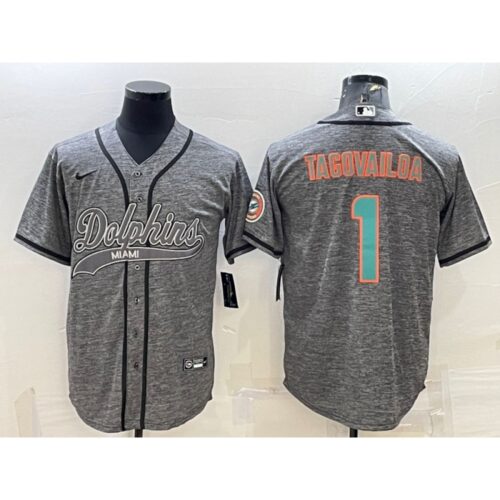 6861dd9dba943_1 Men's Miami Dolphins #1 Tua Tagovailoa Grey With Patch Cool Base Stitched Baseball Jersey