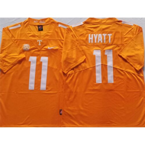 6861dd9f8375e_1 Tennessee Volunteers #11 HYATT Orange Stitched Jersey