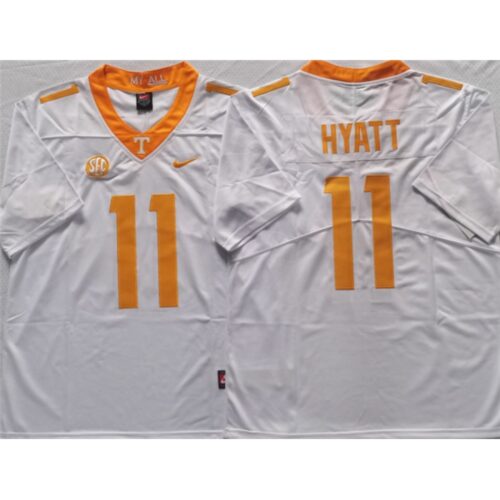 6861dda2b42fd_1 Tennessee Volunteers #11 HYATT White Stitched Jersey