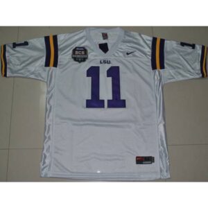 6861ddb2e1df2_1 LSU Tigers #11 Spencer Ware White 2012 BCS Championship Patch Stitched NCAA Jersey