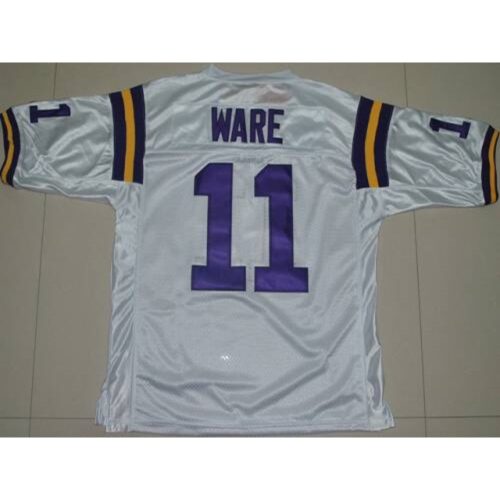 6861ddb61d10f_1 LSU Tigers #11 Spencer Ware White Stitched NCAA Jersey