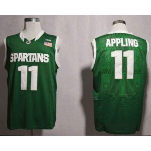 6861ddc9d14b4_1 Spartans #11 Keith Appling Green Basketball Stitched NCAA Jersey