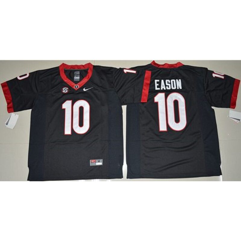 6861ddda89b33_1 Bulldogs #10 Jacob Eason Black Limited Stitched NCAA Jersey