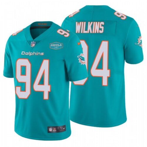 6861ddddd69c8_1 Men's Miami Dolphins #94 Christian Wilkins Aqua With 347 Shula Patch 2020 Vapor Untouchable Limited Stitched NFL Jersey