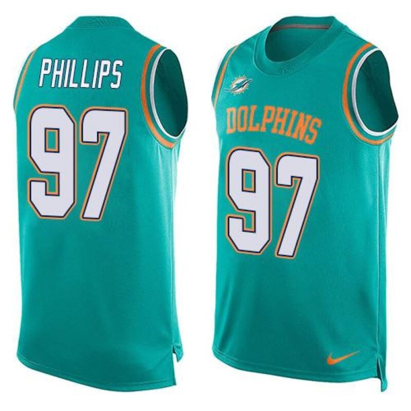 6861dde482afa_1 Dolphins #97 Jordan Phillips Aqua Green Team Color Men's Stitched NFL Limited Tank Top Jersey