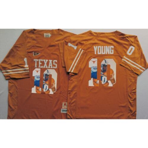 6861dde704f2f_1 Longhorns #10 Vince Young Orange Player Fashion Stitched NCAA Jersey