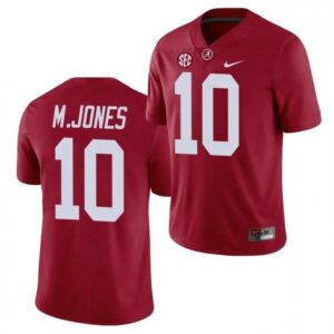 6861ddf8826ef_1 Men's Alabama Crimson Tide #10 Mac Jones Red Stitched Jersey