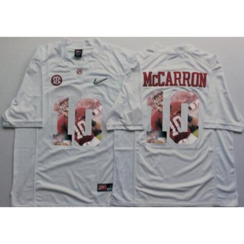 6861de103157f_1 Crimson Tide #10 AJ McCarron White Player Fashion Stitched NCAA Jersey