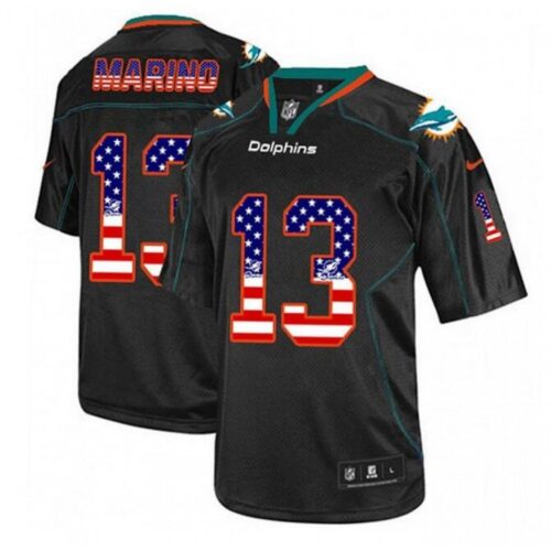 6861de2310955_1 Men's Miami Dolphins #13 Dan Marino Black USA Flag Fashion Stitched Football Jersey