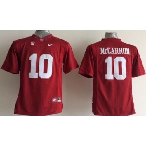 6861de232f3c5_1 Crimson Tide #10 AJ McCarron Red Stitched Youth NCAA Jersey